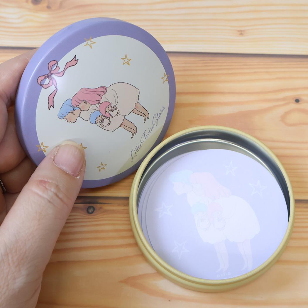 サンリオキャラクターズxくらはしれい メモ帳 缶入りメモ リトルツインスターズ 学研ステイフル