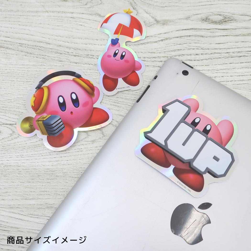 キャラスタムステッカー ビッグ ビッグシール 星のカービィ １UP グルマンディーズ デコシール 耐水性 メール便可