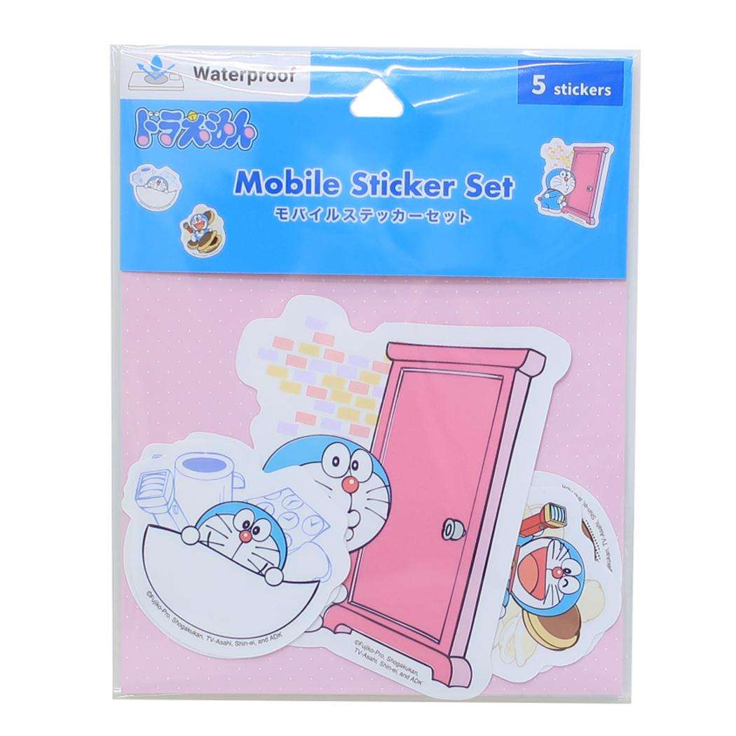 モバイルステッカーセット 5枚セット ダイカットシール ドラえもん ひみつ道具 藤子F不二雄 グルマンディーズ デコシール スマホデコ アニメメール便可
