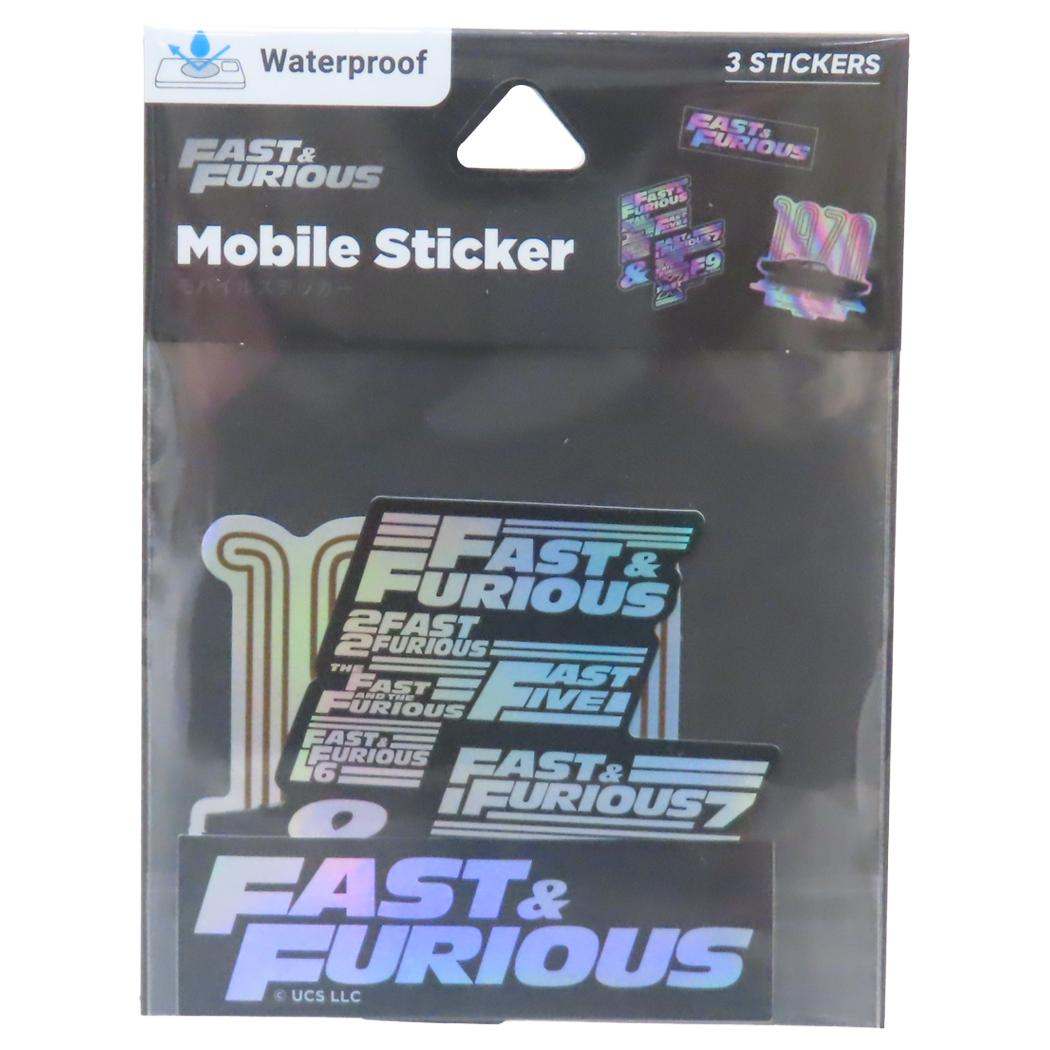 モバイルステッカー 3枚入り ダイカットシール ワイルドスピード グルマンディーズ デコシール スマホデコ 映画 メール便可