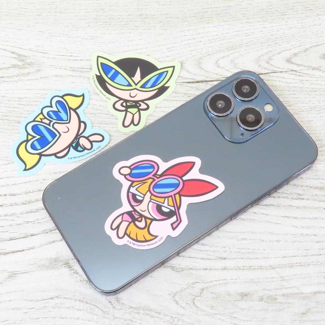 モバイルステッカー ダイカットシール パワーパフガールズ Bタイプ グルマンディーズ デコシール スマホデコ メール便可