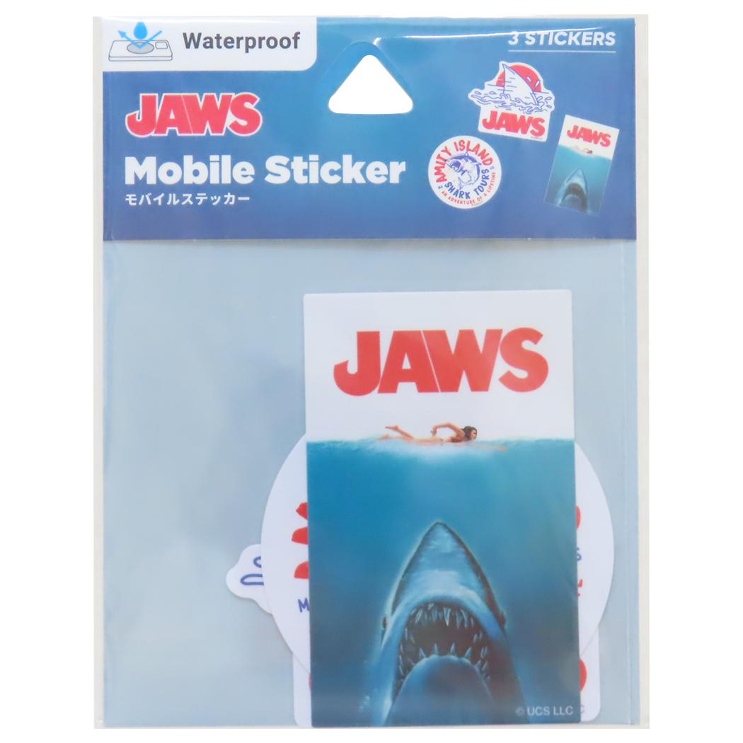 モバイルステッカー 3枚入り ダイカットシール JAWS ジョーズ JAWS グルマンディーズ デコシール スマホデコ 映画メール便可