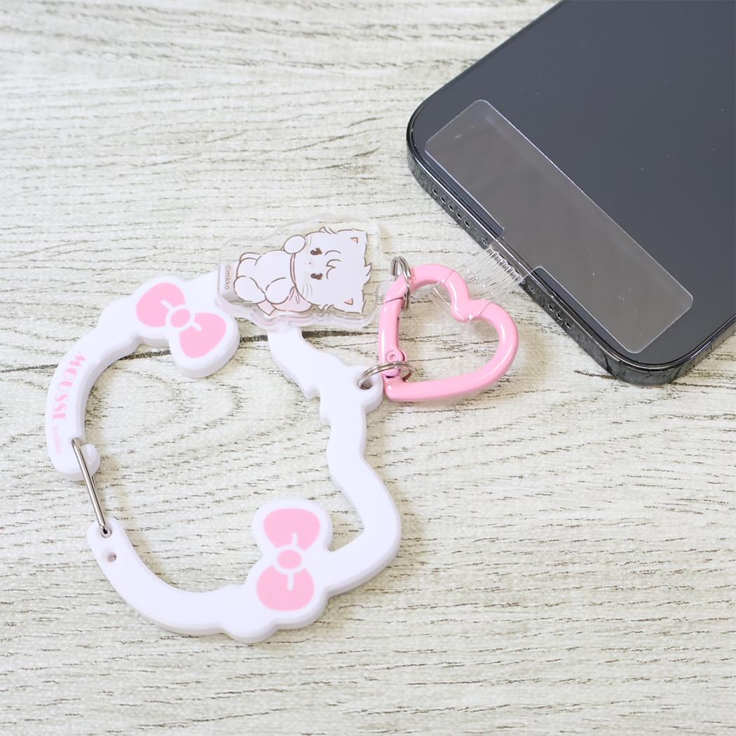 Lil ala mode スマホアクセ マルチリングプラス カラビナ付き ムース グルマンディーズ
