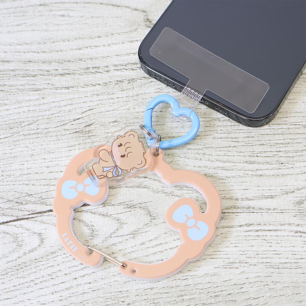 Lil ala mode スマホアクセ マルチリングプラス カラビナ付き ラテ グルマンディーズ