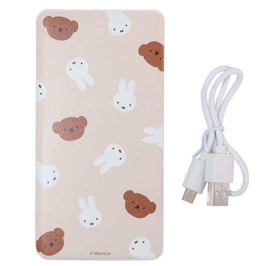 USB USB Type-C 4000mAh リチウムイオンポリマー充電器 モバイルバッテリー ミッフィー ミッフィー＆ボリス ディックブルーナ グルマンディーズ 2ポートUSB Type-C出力リチウムイオンポリマー充電器 PSE適合品 絵本メール便可
