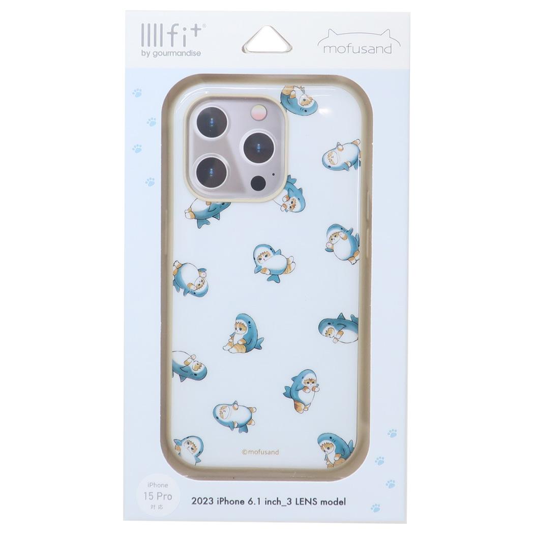 IIIIfit 2023 iPhone 6.1inch 3LENS model対応ケース iPhone15 Pro モフサンド 総柄 mofusand グルマンディーズ スマホカバー