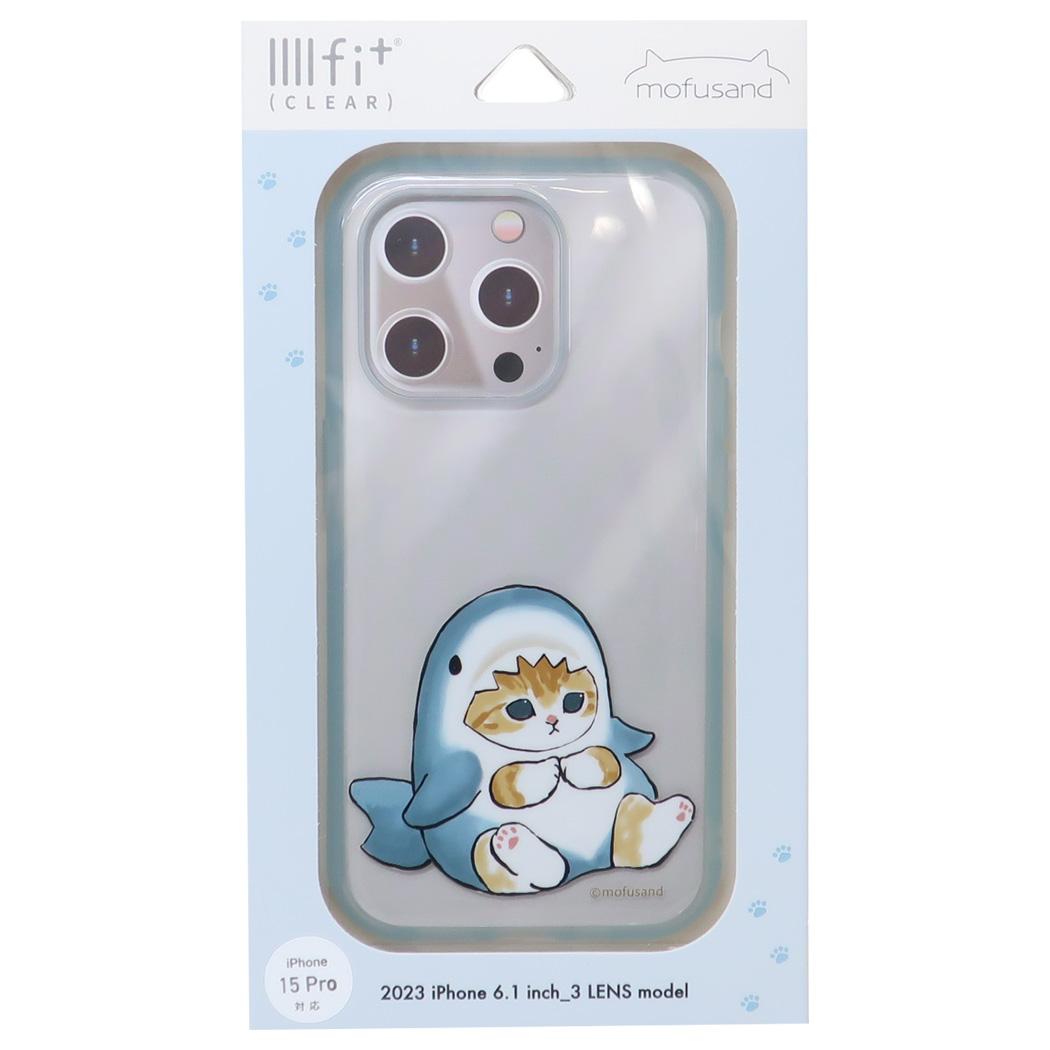IIIIfit Clear 2023 iPhone 6.1inch 3LENS model対応ケース iPhone15 Pro モフサンド サメにゃん mofusand グルマンディーズ スマホカバー