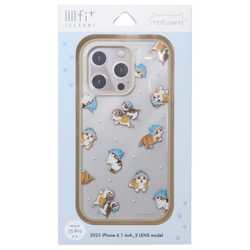 IIIIfit Clear 2023 iPhone 6.1inch 3LENS model対応ケース iPhone15 Pro モフサンド ジンベイザメにゃん mofusand グルマンディーズ スマホカバー