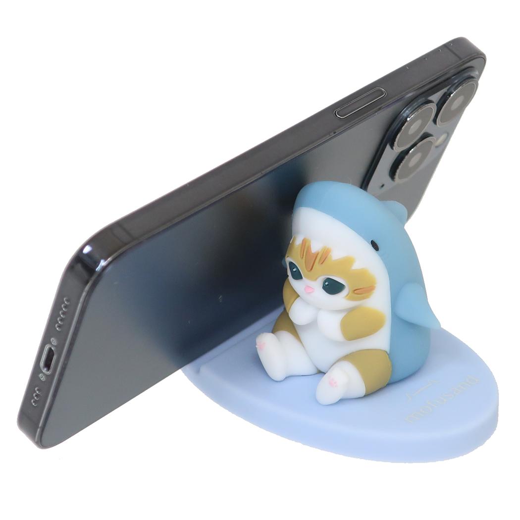 マスコットモバイルスタンド スマホスタンド モフサンド サメにゃん mofusand グルマンディーズ スマートフォンスタンド スマホ置き