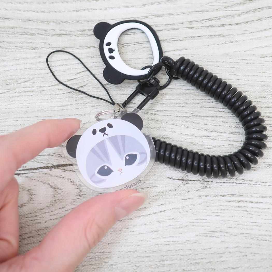 マルチコイルストラップ 携帯ストラップ モフサンド パンダにゃん mofusand グルマンディーズ スマホアクセ かわいい メール便可