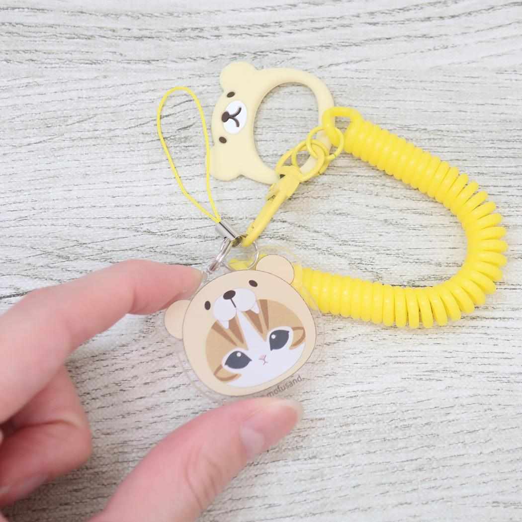 マルチコイルストラップ 携帯ストラップ モフサンド くまにゃん mofusand グルマンディーズ スマホアクセ かわいい メール便可