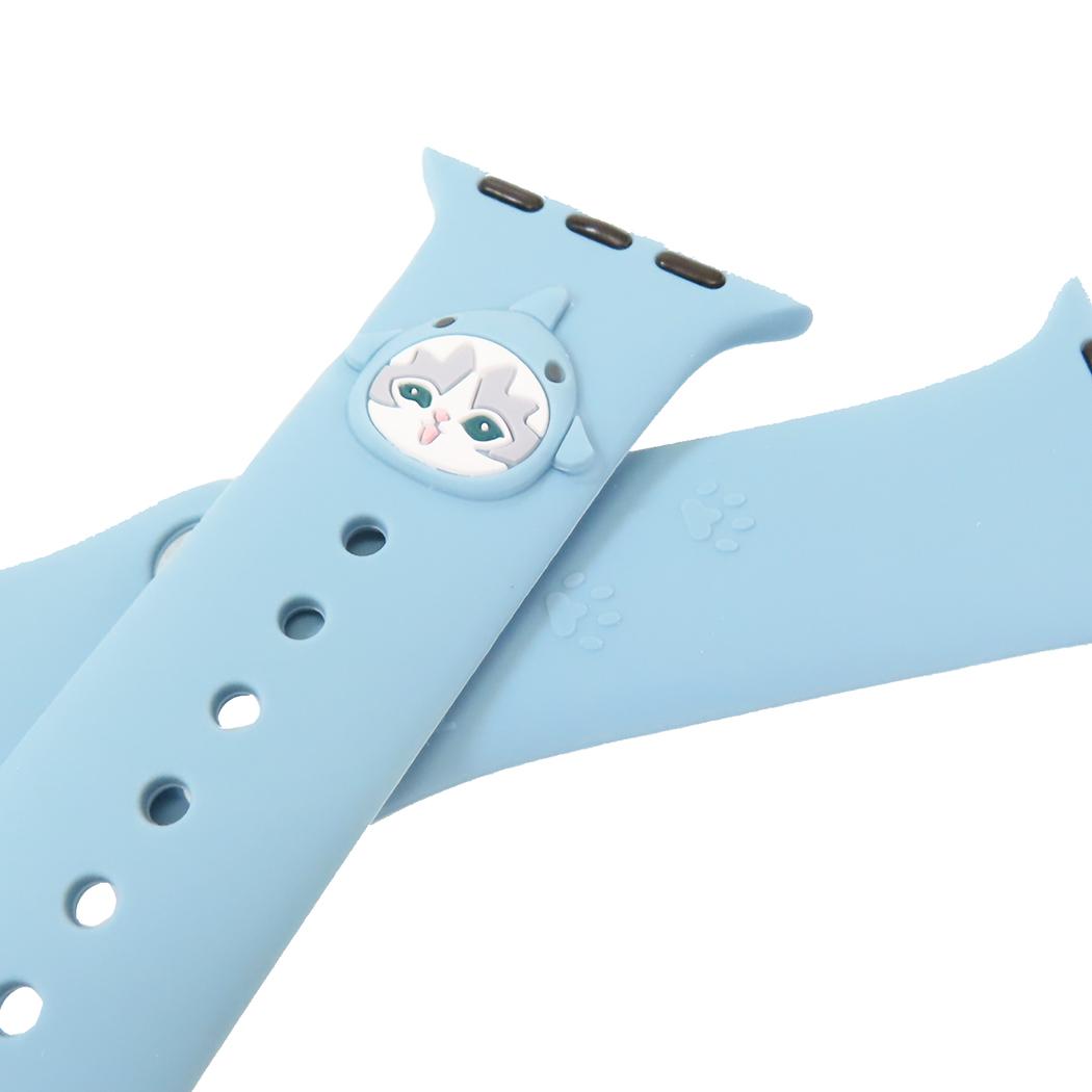 Apple Watch 42 41 40 38mm対応シリコンバンド アップルウォッチ替えバンド モフサンド サメにゃん mofusand グルマンディーズ ファッション メール便可
