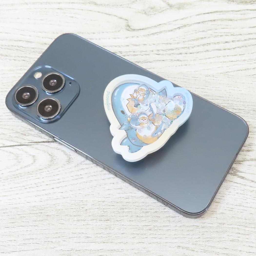 シャカシャカPOCOPOCO スマホアクセ モフサンド サメにゃん mofusand グルマンディーズ スマホスタンド メール便可