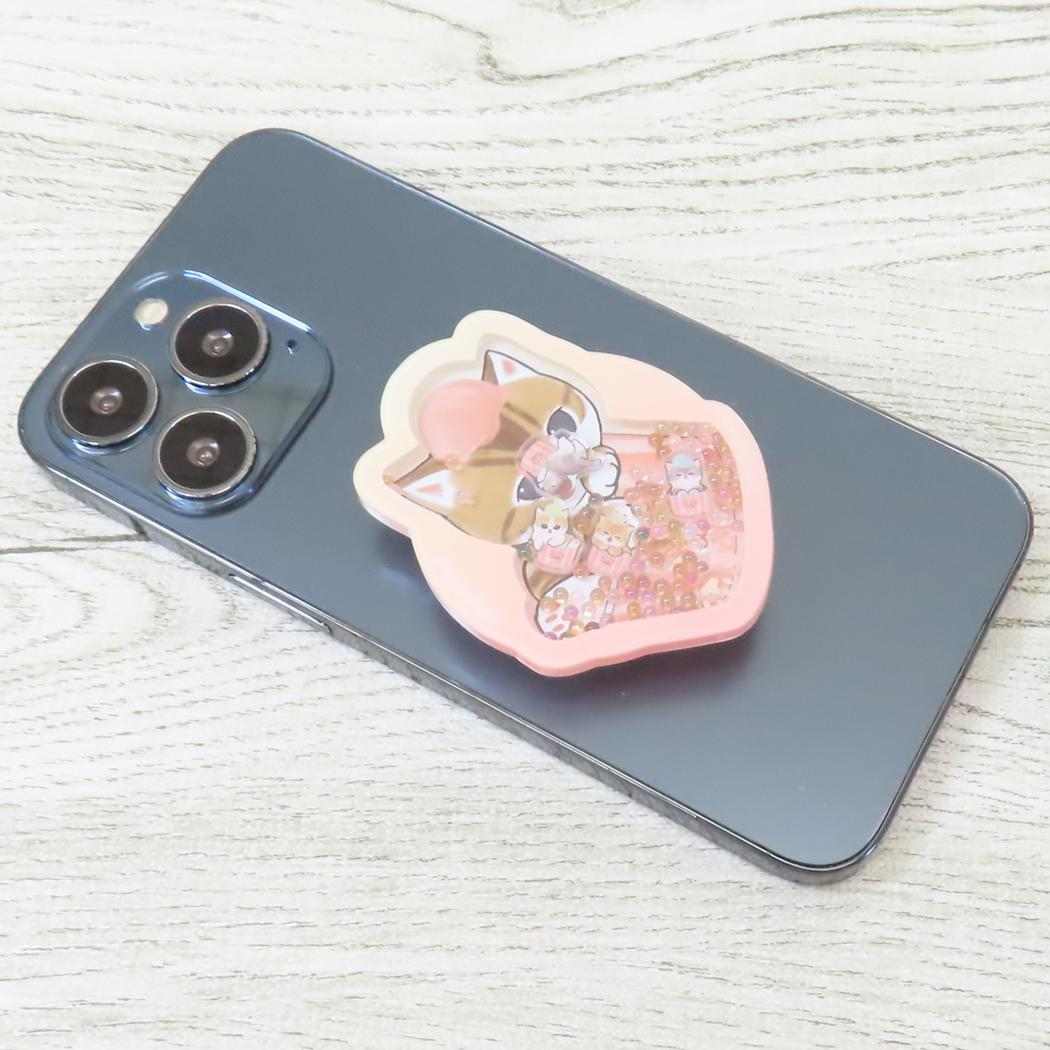シャカシャカPOCOPOCO スマホアクセ モフサンド カップケーキにゃん mofusand グルマンディーズ スマホスタンド メール便可