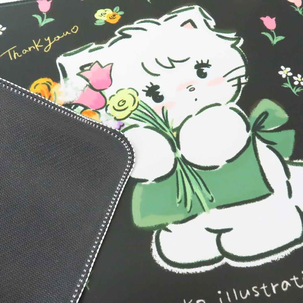 デスクマット 机マット mikko illustrations ブラック グルマンディーズ 光学式マウス対応