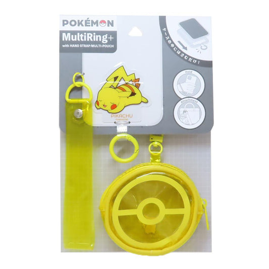 マルチリングプラス ハントドストラップ＆ポーチ付 スマホアクセ ポケットモンスター ピカチュウ ポケモン グルマンディーズ 携帯ストラップ メール便可