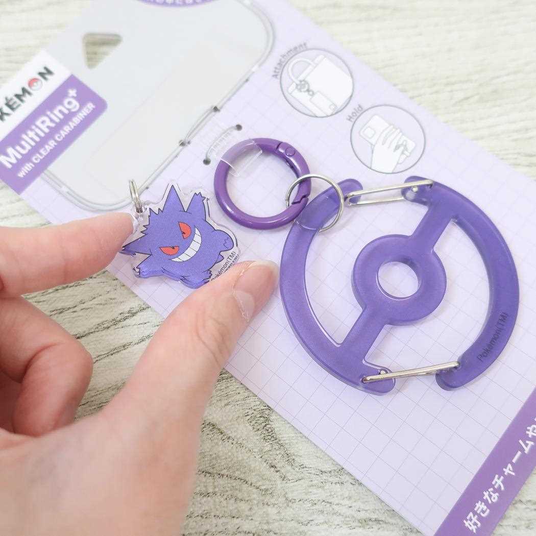 マルチリングプラス クリアカラビナ付き スマホアクセ ポケットモンスター ゲンガー ポケモン グルマンディーズ 落下防止 スマホホルダー メール便可
