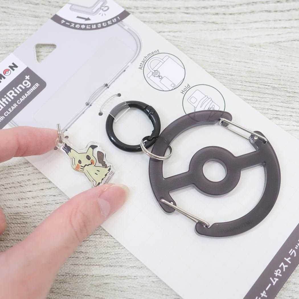 マルチリングプラス クリアカラビナ付き スマホアクセ ポケットモンスター ミミッキュ ポケモン グルマンディーズ 落下防止 スマホホルダー メール便可