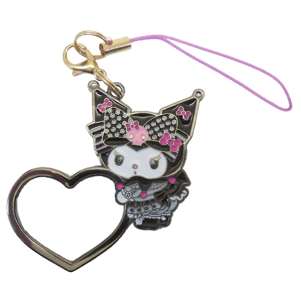 リングチャーム スマホアクセ クロミ ピンクブラックパーティ サンリオ グルマンディーズ スマホリング メール便可