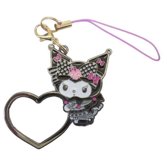 リングチャーム スマホアクセ クロミ ピンクブラックパーティ サンリオ グルマンディーズ スマホリング メール便可