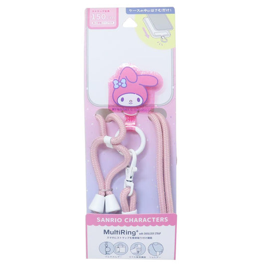 キラキラマルチリングプラス ストラップセット ホールドリング マイメロディ サンリオ グルマンディーズ ショルダーストラップ スマホショルダー スマホリング メール便可