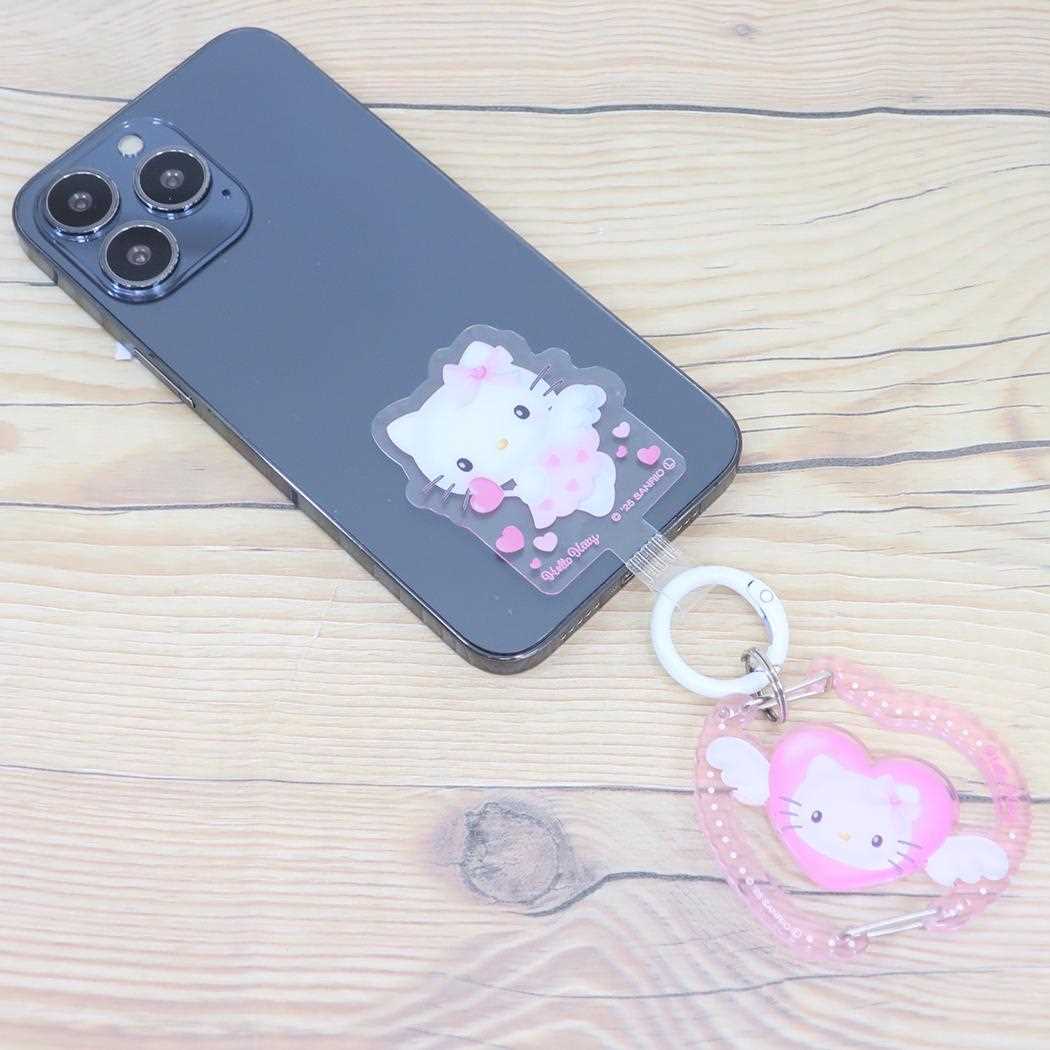 マルチリングプラス クリアカラビナ付き スマホアクセ ハローキティ サンリオ グルマンディーズ 落下防止 スマホホルダー メール便可