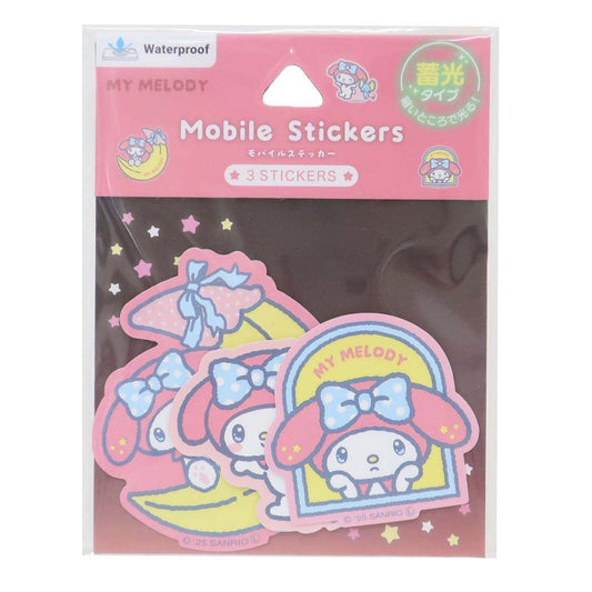 蓄光モバイルステッカー ダイカットシール マイメロディ サンリオ グルマンディーズ デコレーション 光る メール便可