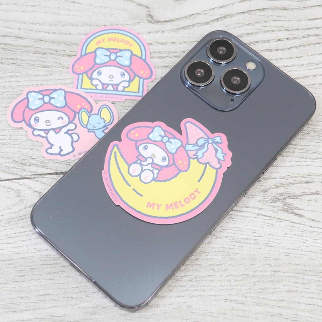 蓄光モバイルステッカー ダイカットシール マイメロディ サンリオ グルマンディーズ デコレーション 光る メール便可