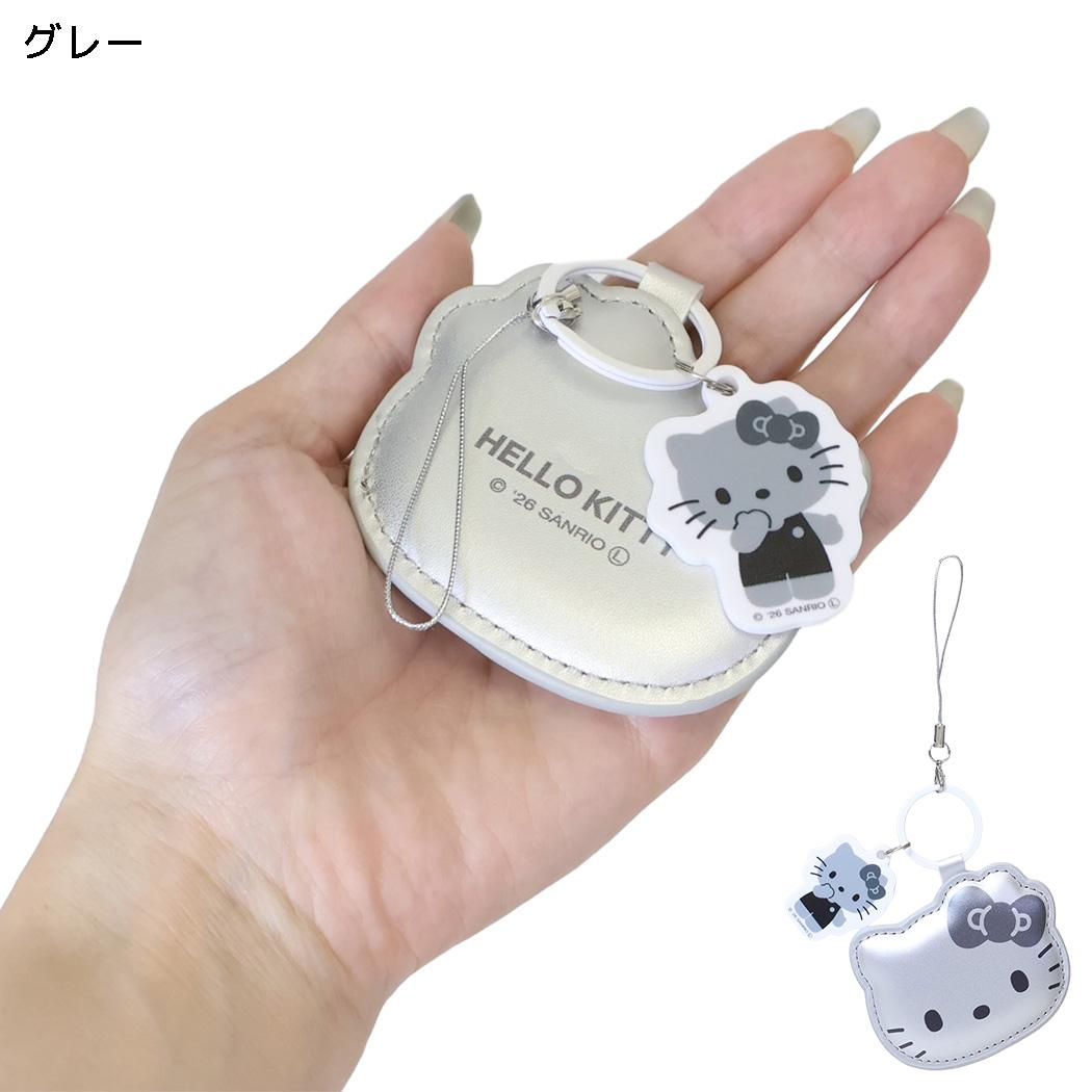 ハローキティ スマホアクセ モバイル PU レザーストラップ グレー サンリオ グルマンディーズ