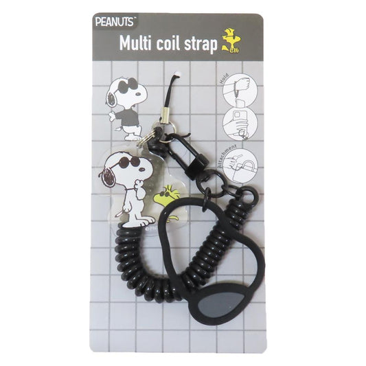 マルチコイルストラップ スマホアクセ スヌーピー ジョークール ピーナッツ グルマンディーズ 携帯ストラップ メール便可