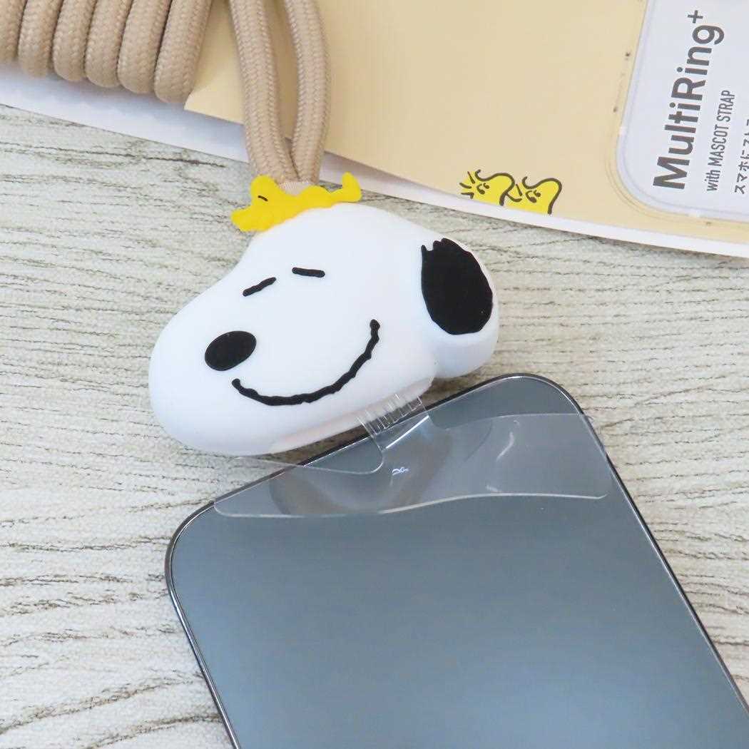 マルチリングプラスマスコットストラップ スマホアクセ スヌーピー ウッドストック ピーナッツ グルマンディーズ ショルダーストラップ スマホショルダー