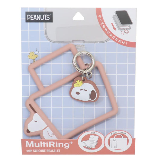 マルチリングプラス シリコンブレスレット スマホアクセ スヌーピー スヌーピー＆ウッドストック ピーナッツ グルマンディーズ 落下防止 スマホホルダー メール便可