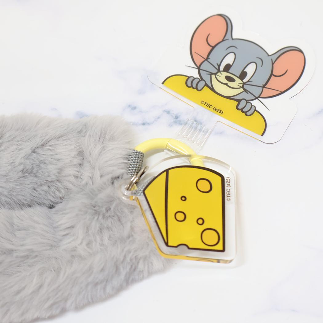 マルチリングプラスファーハンドストラップ スマホアクセ トム＆ジェリー タフィー ワーナーブラザース グルマンディーズ 落下防止 スマホホルダー メール便可