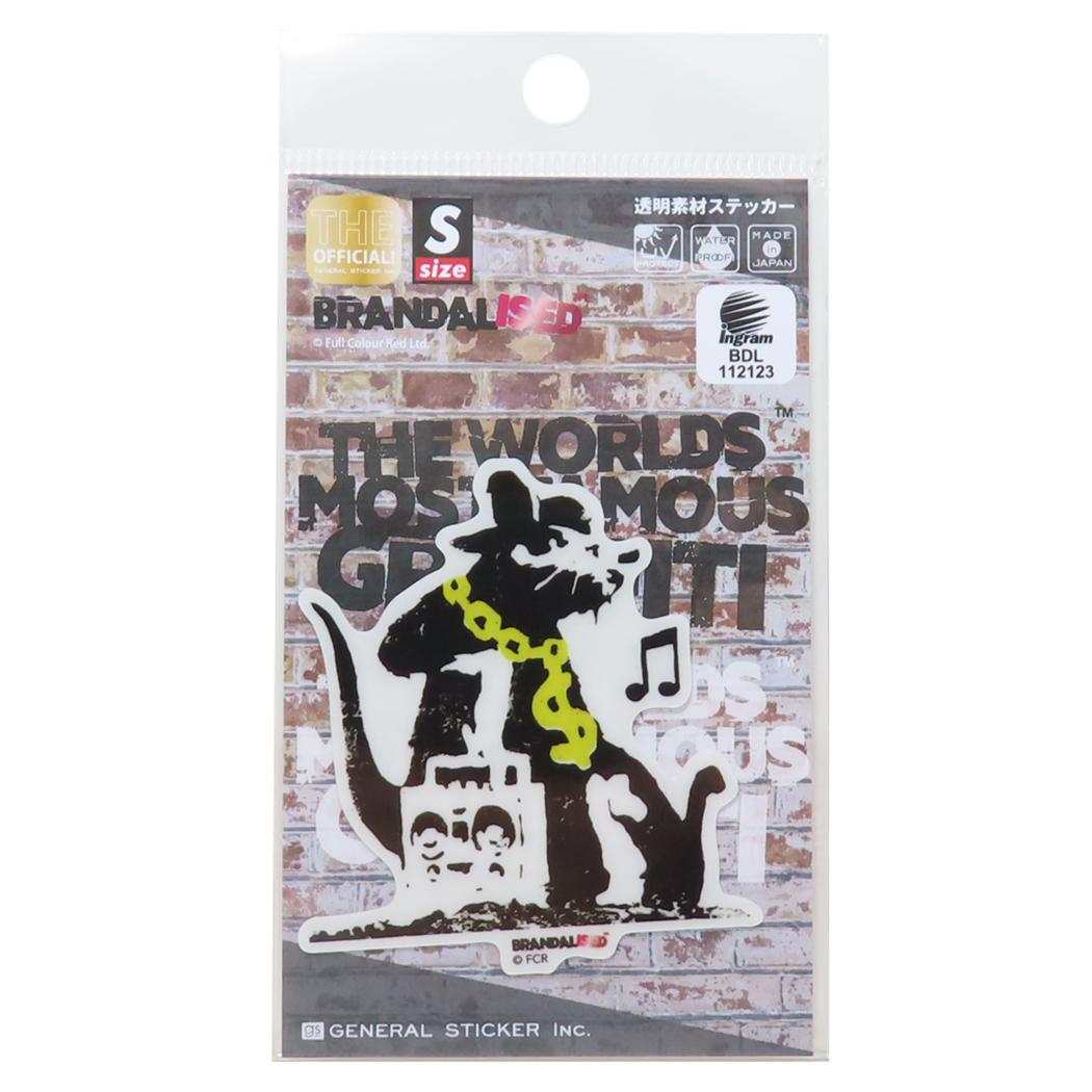 透明素材ステッカー ダイカットシール バンクシー BRANDALISED Hip Hop Rat ゼネラルステッカー デコステッカー 耐水耐光 メール便可