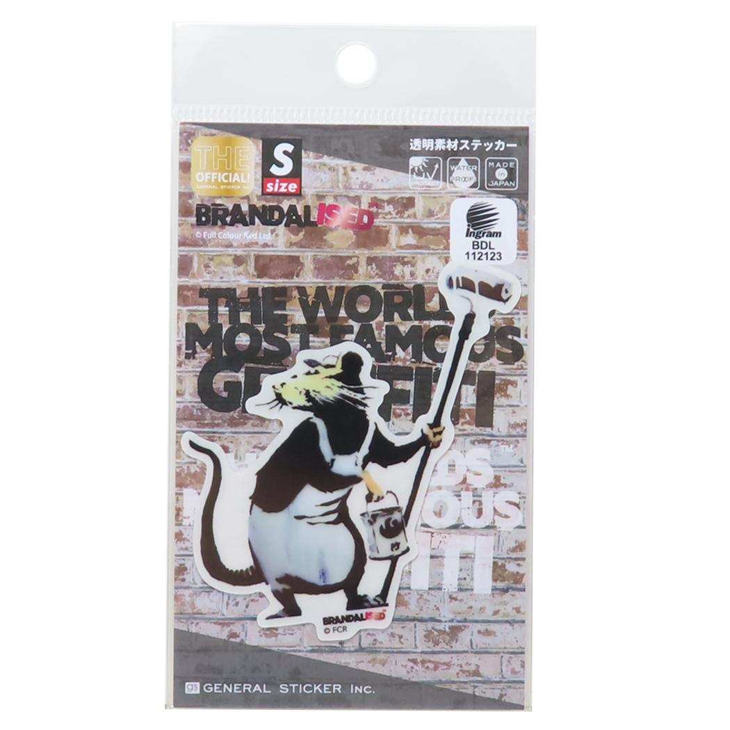 バンクシー BRANDALISED ダイカットシール 透明素材ステッカー Squares Vs Rat ゼネラルステッカー デコステッカー 耐水耐光 グッズ メール便可 シネマコレクション