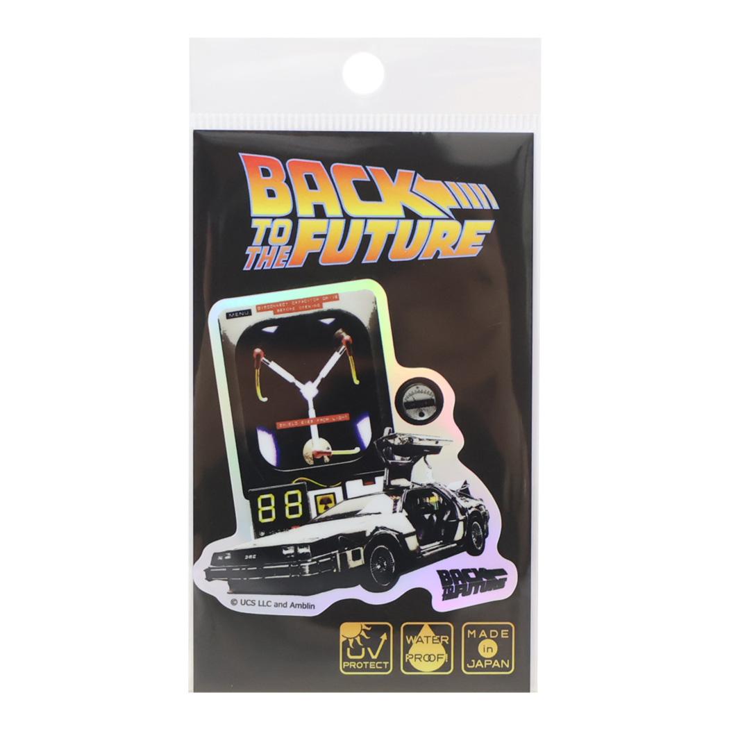 ホログラムステッカー ダイカットシール バックトゥザフューチャー デロリアン ゼネラルステッカー 耐水耐光 デコステッカー 日本製 映画メール便可
