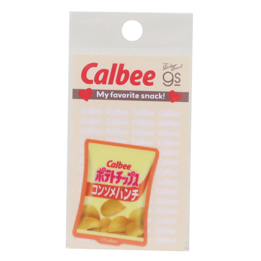 グリッターミニステッカー ダイカットシール カルビー ポテトチップス コンソメパンチ お菓子パッケージ ゼネラルステッカー 耐水耐光 メール便可