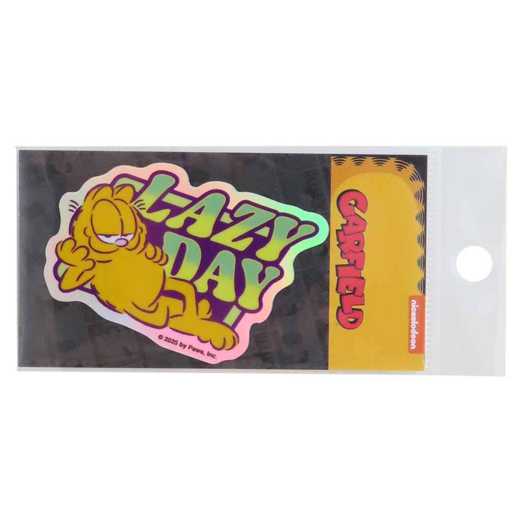 ガーフィールド ダイカットシール ホログラムミニステッカー LAZY DAY ゼネラルステッカー 耐水耐光 デコステッカー キャラクター グッズ メール便可 シネマコレクション