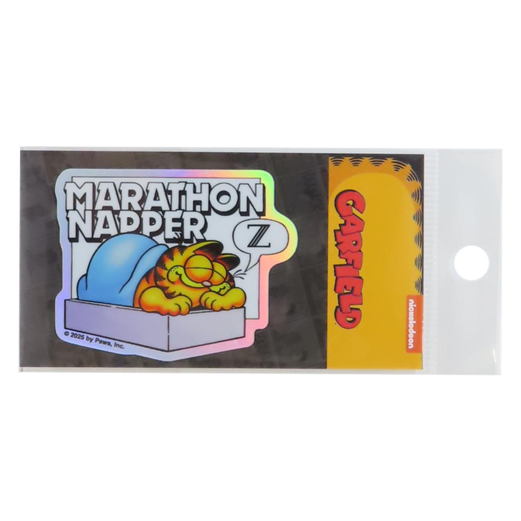 ホログラムミニステッカー ダイカットシール ガーフィールド MARATHON NAPPER ゼネラルステッカー 耐水耐光 デコステッカー メール便可