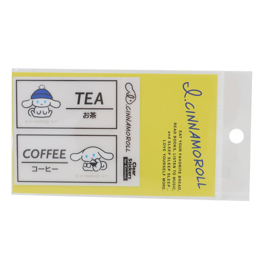 キッチン用クリアステッカー ステッカー シナモロール TEA＆COFFEE アイシナモロール サンリオ ゼネラルステッカー キッチン雑貨 クリアシール メール便可