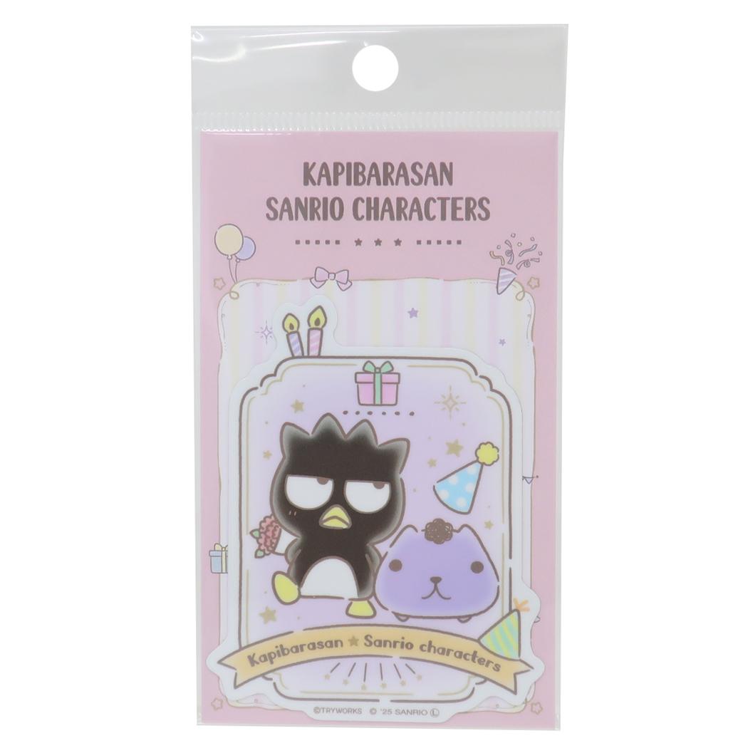 ダイカットビニールステッカー ダイカットシール カピバラさん20thxサンリオキャラクターズ リーゼントくんxバッドばつ丸 サンリオ ゼネラルステッカー 耐水耐光 メール便可