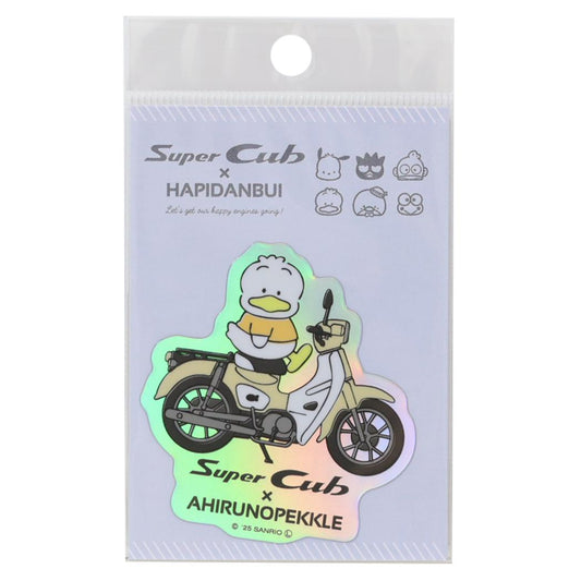 ホログラムステッカー ビニールシール あひるのペックル はぴだんぶいxSuperCub サンリオ ゼネラルステッカー 耐水耐光 メール便可