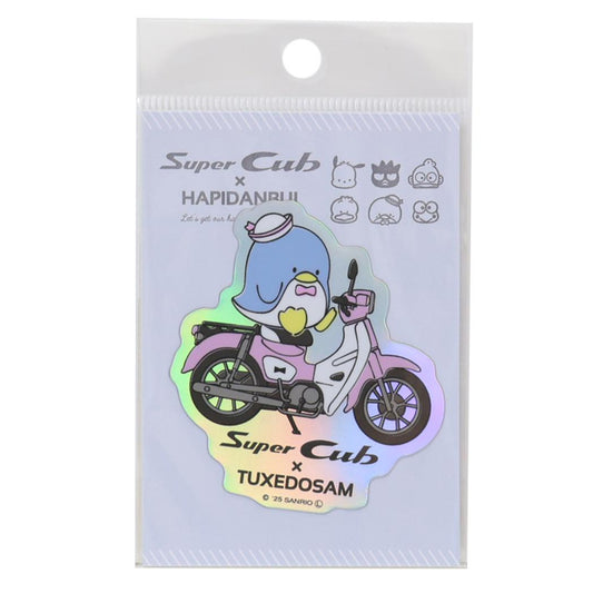 ホログラムステッカー ビニールシール タキシードサム はぴだんぶいxSuperCub サンリオ ゼネラルステッカー 耐水耐光 メール便可