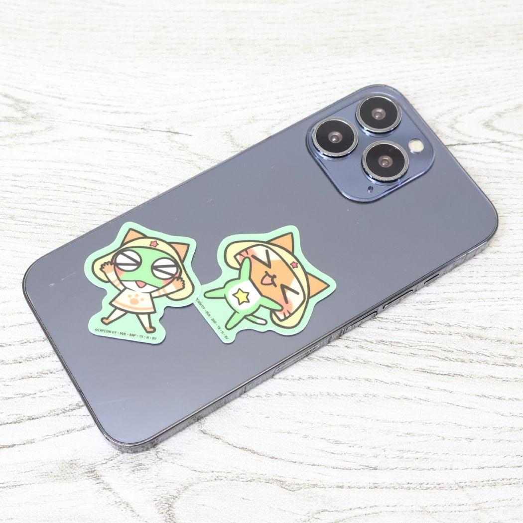 グリッターステッカー2枚セット ダイカットシール モンスターハンターxケロロ軍曹 ケロロアイルーxケロロ ゼネラルステッカー ダイカットシール デコステッカー メール便可