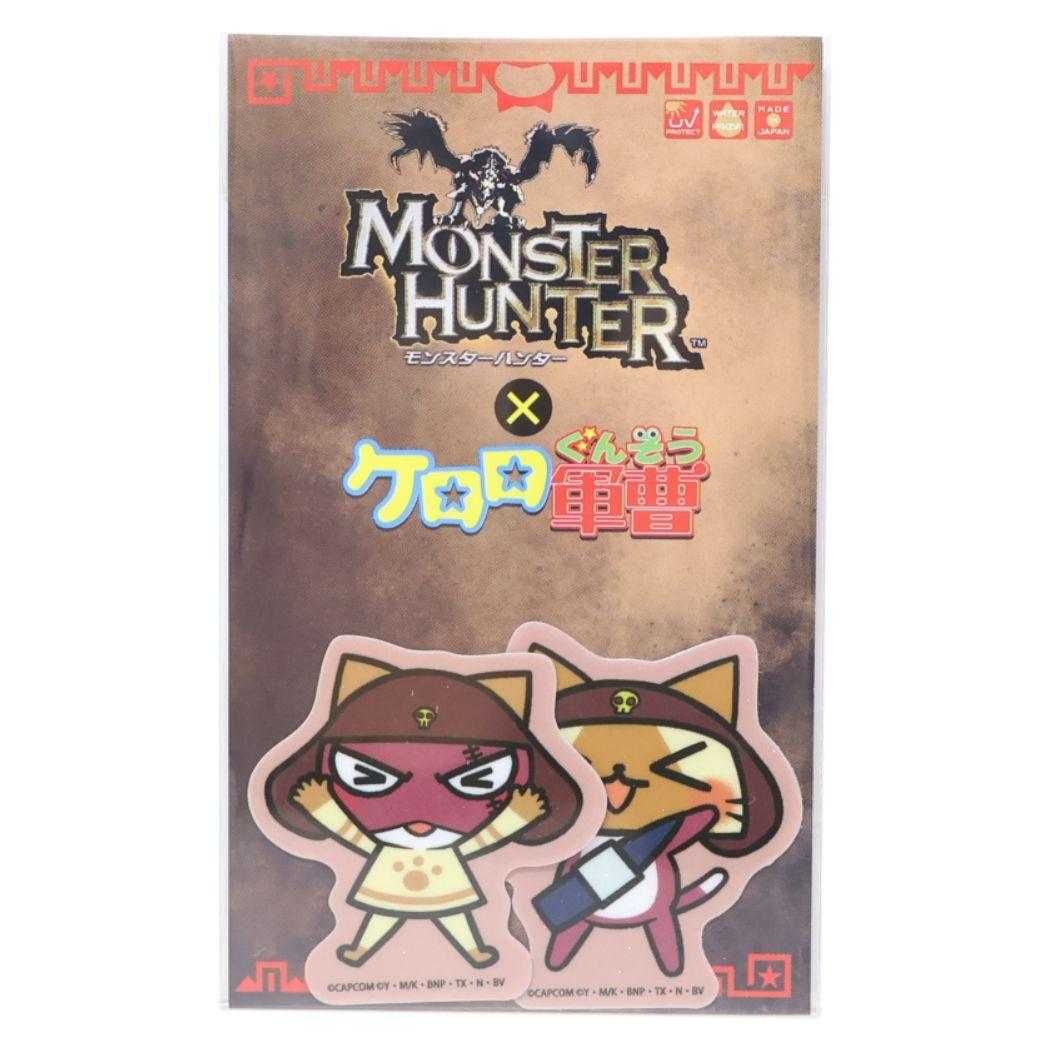 モンスターハンターxケロロ軍曹 ダイカットシール グリッターステッカー2枚セット ギロロアイルーxギロロ ゼネラルステッカー ダイカットシール デコステッカー キャラクター グッズ メール便可 シネマコレクション