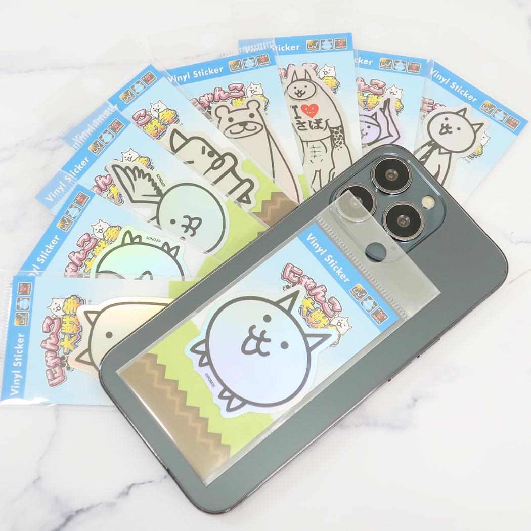 ホログラムステッカー キャラクターステッカー にゃんこ大戦争 ネコジャラミ ゼネラルステッカー 耐光耐水 メール便可