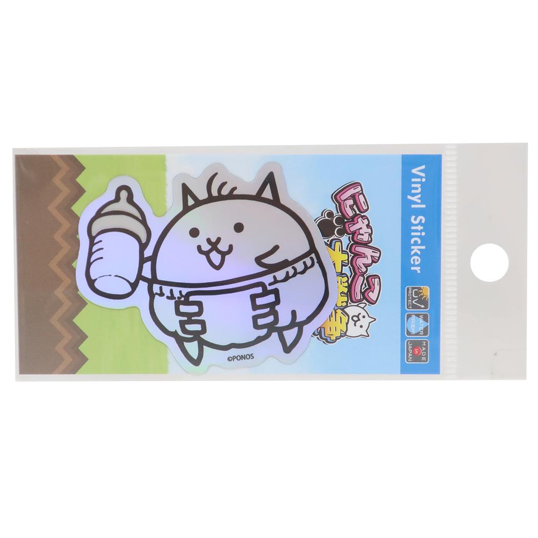 ホログラムステッカー キャラクターステッカー にゃんこ大戦争 ねこベビー ゼネラルステッカー 耐光耐水 メール便可