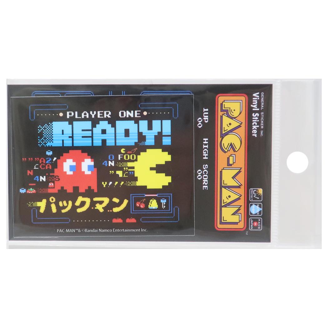 ビニールステッカー ダイカットシール パックマン READY ゼネラルステッカー 耐水耐光 デコステッカー ゲームメール便可