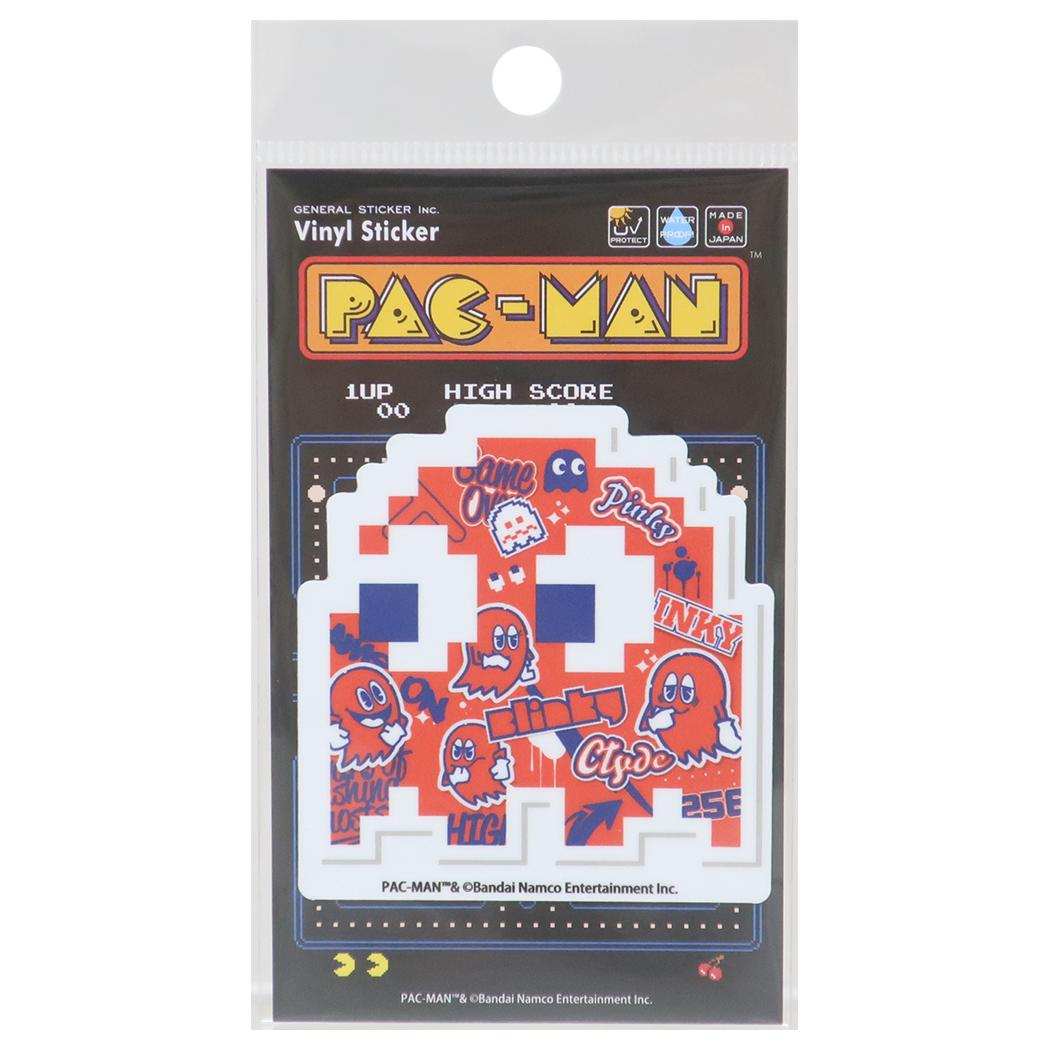 パックマン ダイカットシール ビニールステッカー ゴースト RED ゼネラルステッカー 耐水耐光 デコステッカー ゲームキャラクター グッズ メール便可 シネマコレクション
