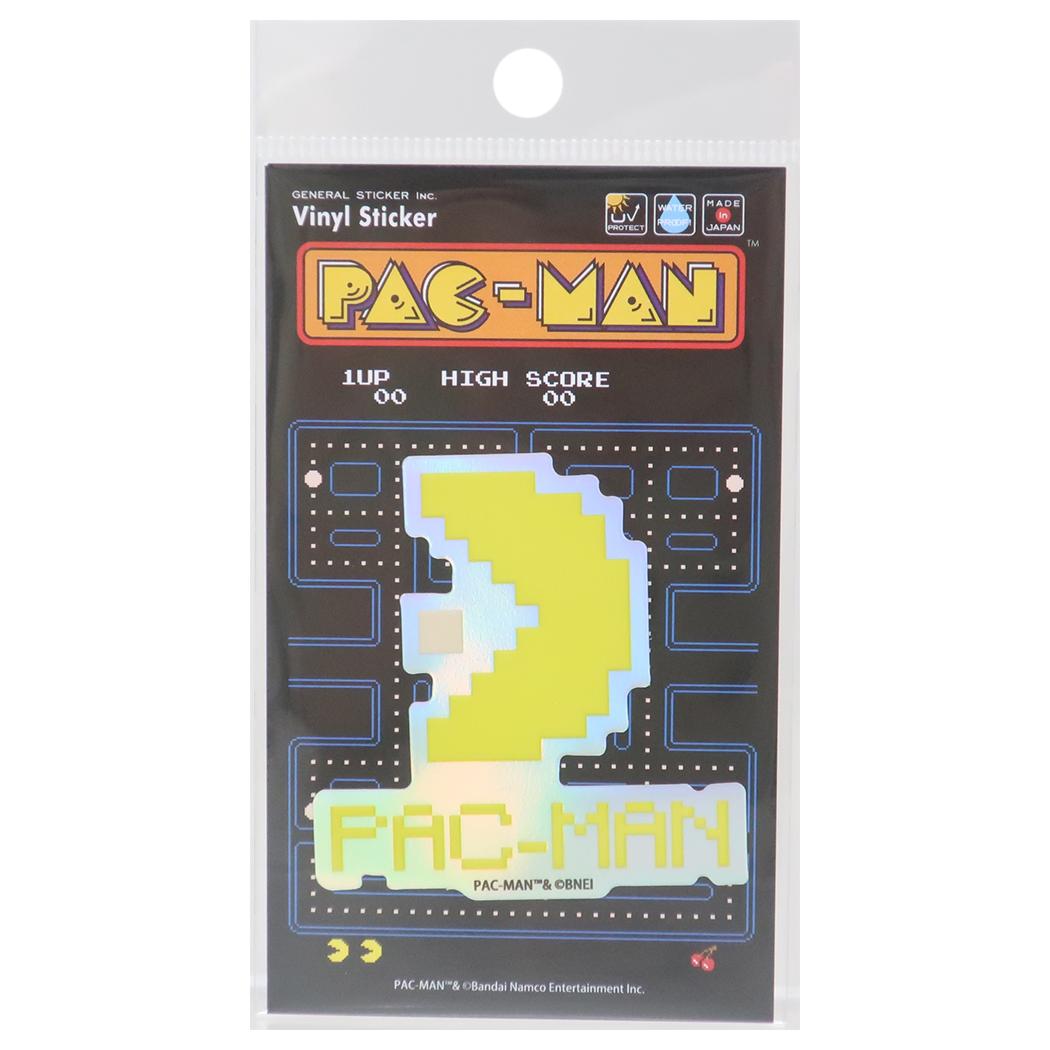 ホログラムステッカー ダイカットシール パックマン パックマン ドット ゼネラルステッカー 耐水耐光 デコステッカー ゲームメール便可